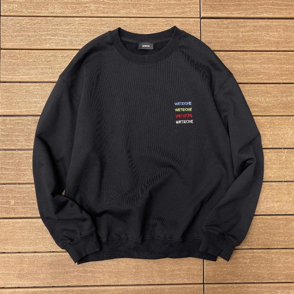 We11 Done Long sleeved Sweatshirt with Color Hot Diamond Letter LOGO